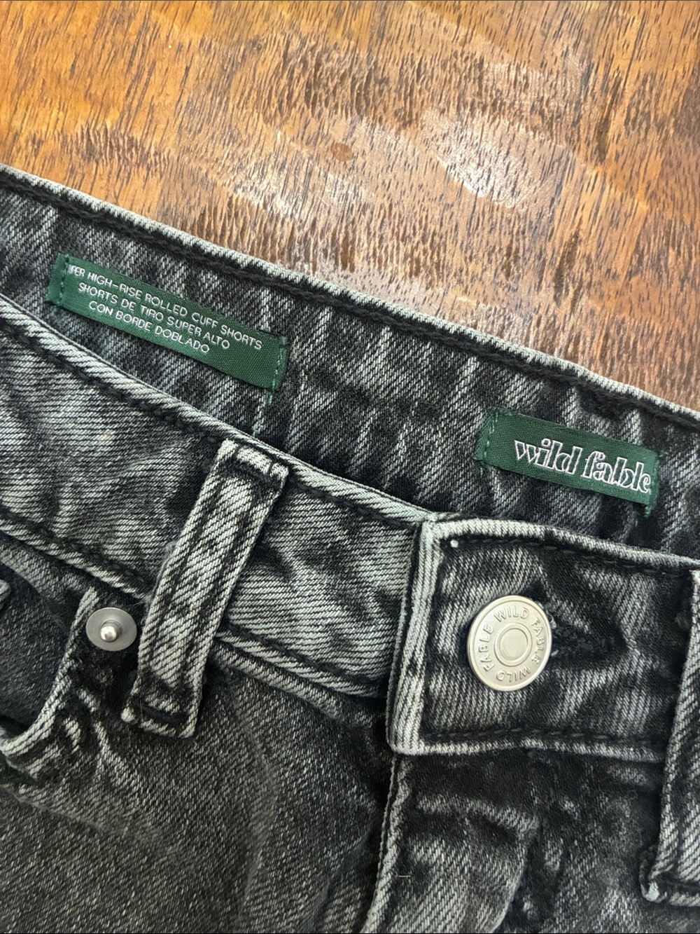 wild fable Black Washed High-Rise Jean Shorts - Picture 2 of 4